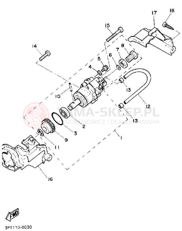 Schemat "Pompa olejowa" do Yamaha Y-ZINGER PW50D