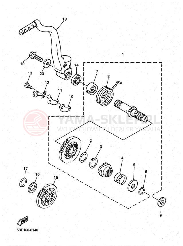 Schemat "rozrusznik" do Yamaha YZ400 YZ400FK