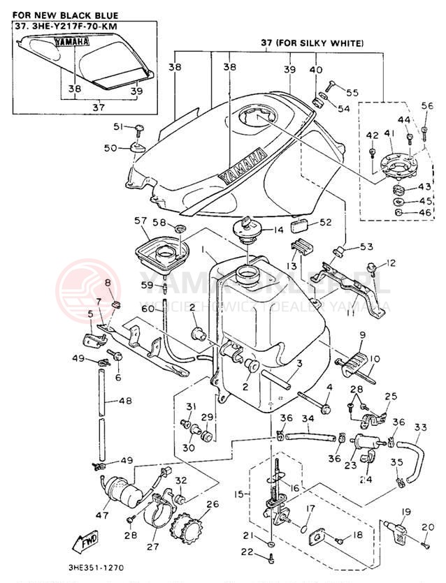 Schemat "zbiornik paliwa" do Yamaha FZR600RBC