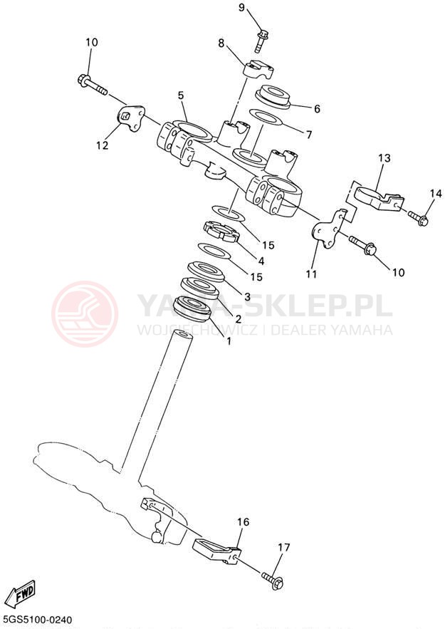 Schemat "Półki zawieszenia" do Yamaha WR426F WR426FN