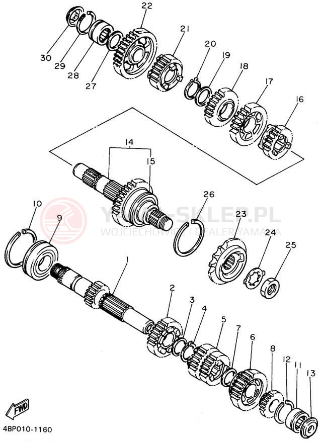 Schemat "Skrzynia biegów " do Yamaha SECA II XJ600SFC/XJ600SF