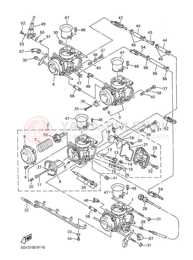 Schemat "Gaźnik" do Yamaha R6 YZFR6M/YZFR6MC