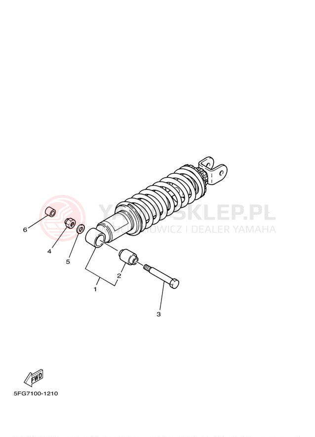Schemat "zawieszenie tył" do Yamaha TTR225 TTR225NC/TTR225N