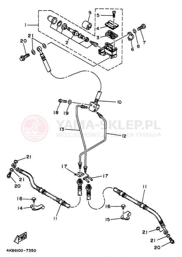 Schemat "Pompa hamulcowa przednia" do Yamaha WOLVERINE YFM35FXJ