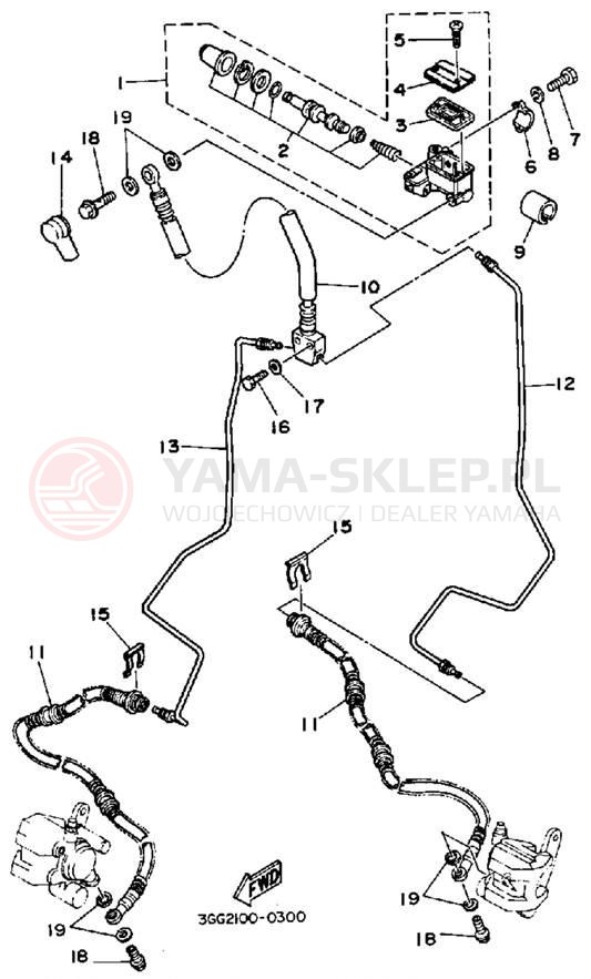 Schemat "Pompa hamulcowa przednia" do Yamaha BANSHEE YFZ350B_MN