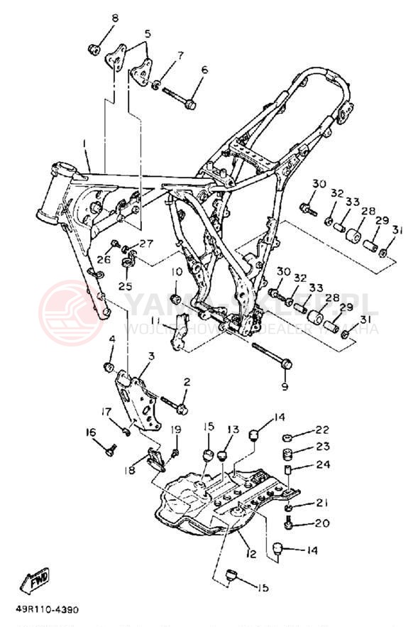 Schemat "rama" do Yamaha XT600W/XT600WC