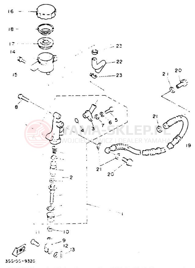 Schemat "Pompa hamulcowa tył" do Yamaha BANSHEE YFZ350E_MN