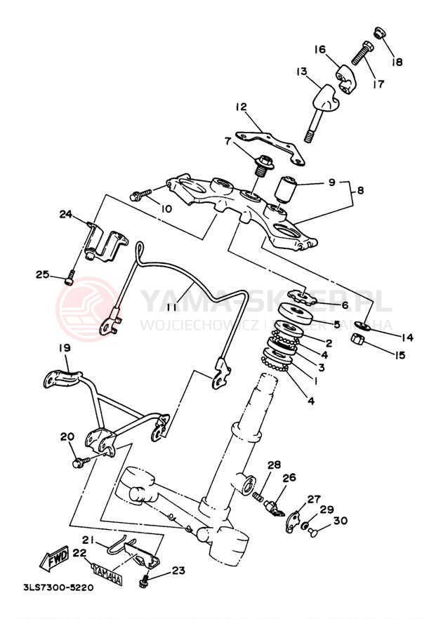 Schemat "Półki zawieszenia" do Yamaha VIRAGO 250 XV250JC/XV250J