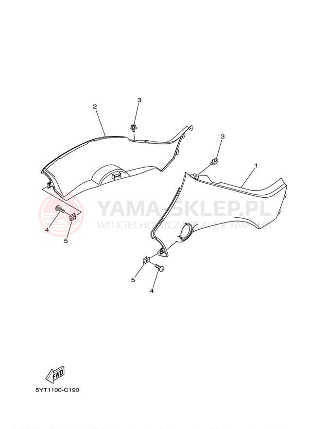 Schemat "Pokrywa boczna" do Yamaha RAPTOR 350 YFM35RZW