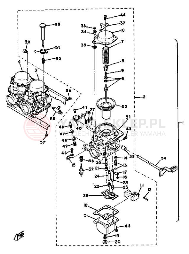Schemat "Gaźnik" do Yamaha XS850G