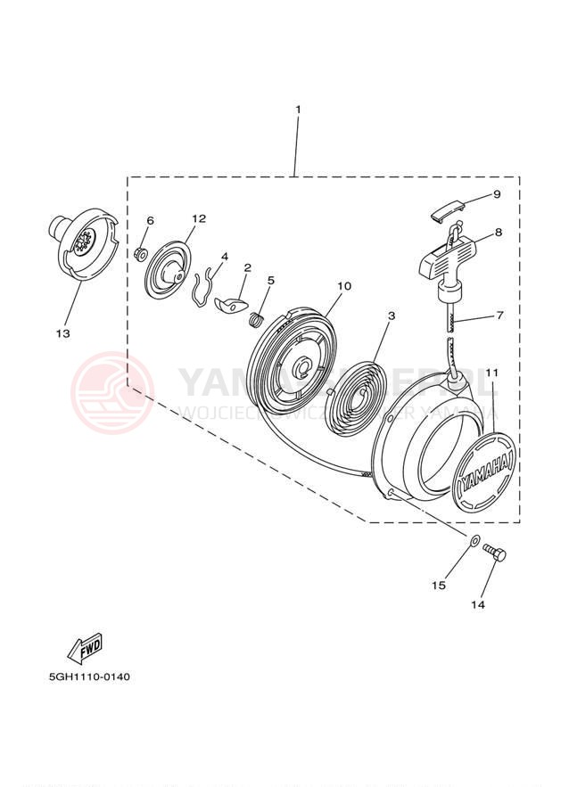 Schemat "rozrusznik" do Yamaha KODIAK 450 4WD YFM450FAR