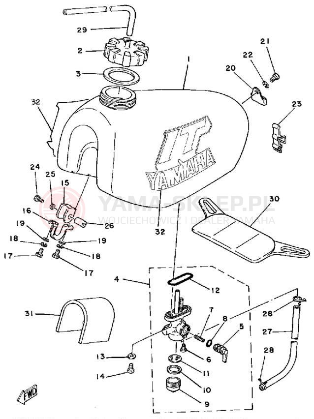 Schemat "zbiornik paliwa" do Yamaha IT125H