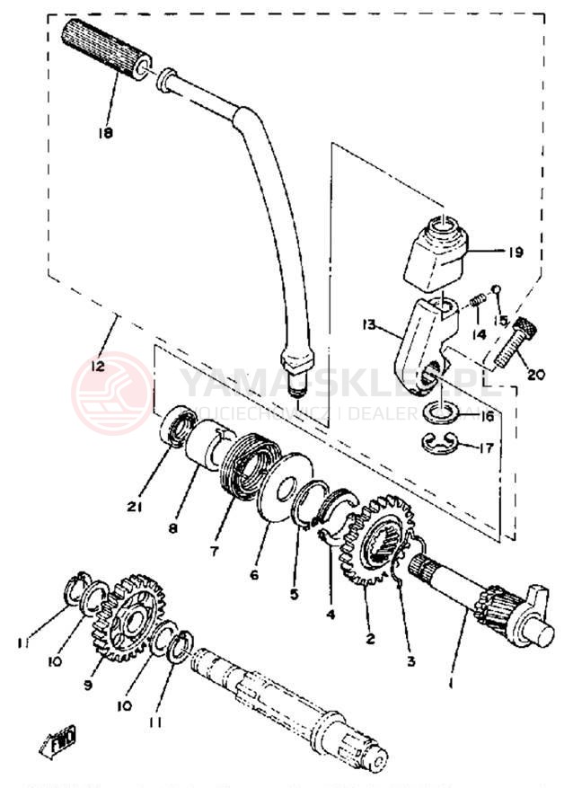 Schemat "kopniak" do Yamaha DT175H