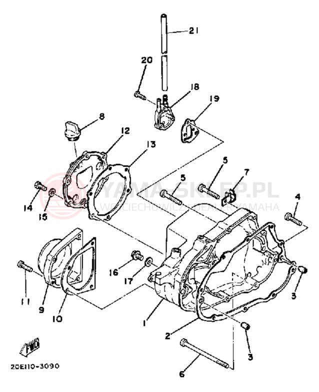 Schemat "Pokrywa silnika" do Yamaha YT175K