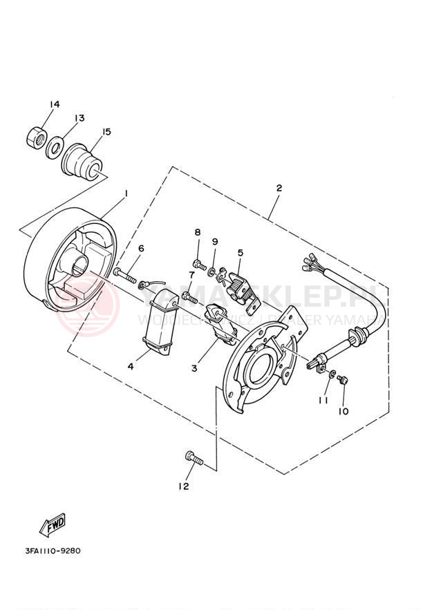 Schemat "prądnica" do Yamaha BREEZE YFA1M/YFA1MC