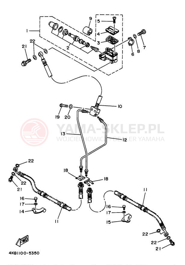 Schemat "Pompa hamulcowa przednia" do Yamaha BIG BEAR 4WD YFM350FWBJ_MNH