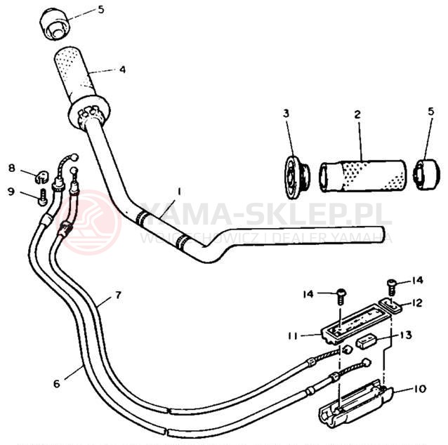 Schemat "Kierownica i osprzęt" do Yamaha V-MAX 1200 VMX12E/VMX12EC