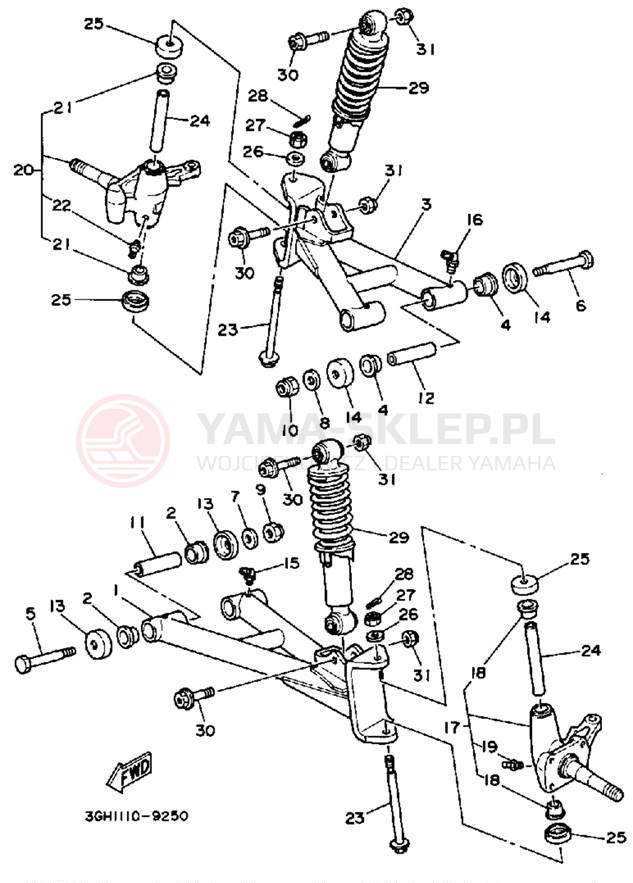 Schemat "Koło przód" do Yamaha MOTO-4 YFM350ERW