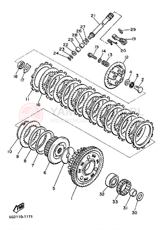 Schemat "sprzęgło" do Yamaha XJ650LJ