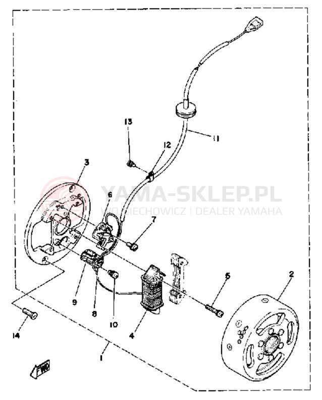 Schemat "Układ zapłonowy" do Yamaha MX80J