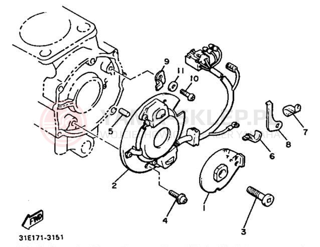 Schemat "Układ zapłonowy" do Yamaha MAXIM X XJ700XNC/XJ700XN