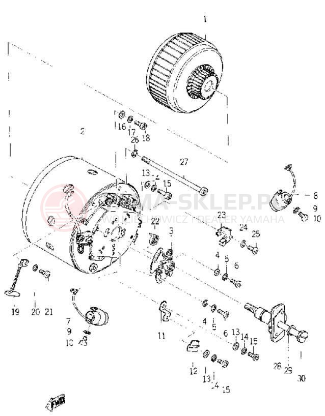Schemat "prądnica" do Yamaha YL1