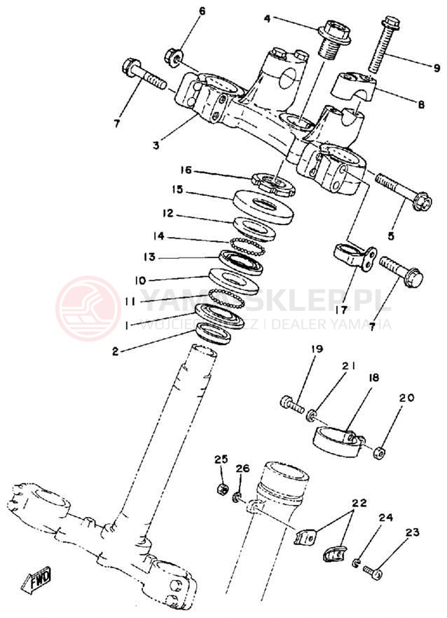 Schemat "Półki zawieszenia" do Yamaha IT125H