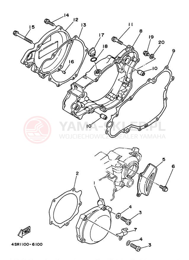Schemat "Pokrywa silnika" do Yamaha WR250ZJ