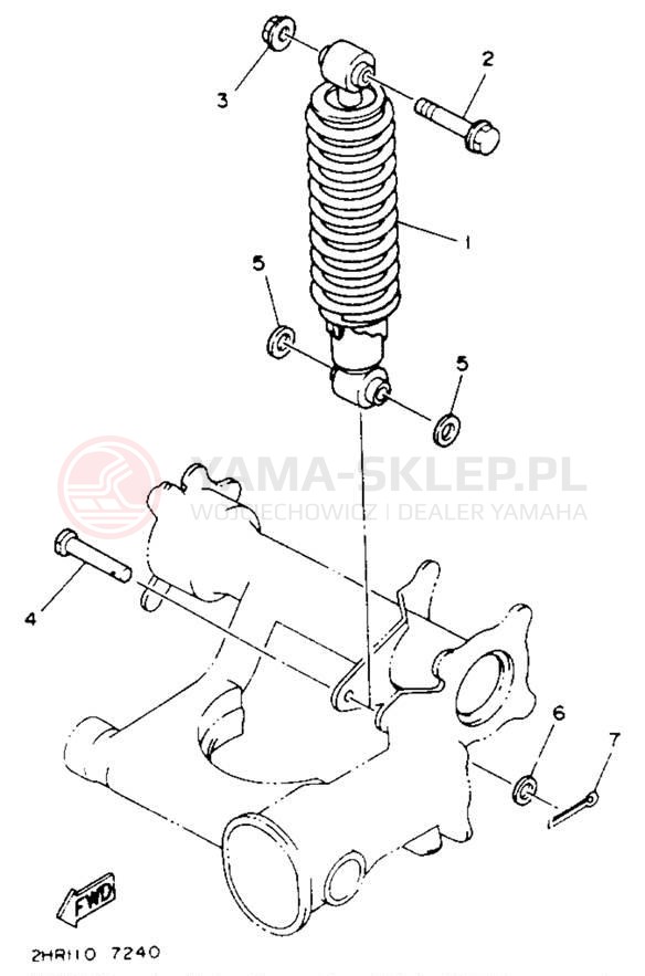 Schemat "zawieszenie tył" do Yamaha KODIAK 4WD YFM400FWE_