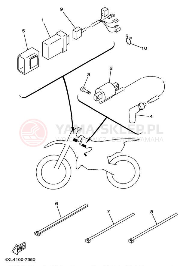 Schemat "układ elektryczny" do Yamaha YZ250 YZ250K1