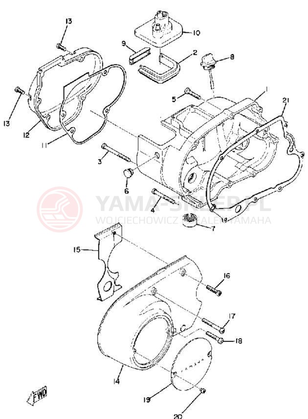 Schemat "Pokrywa silnika" do Yamaha G6SB