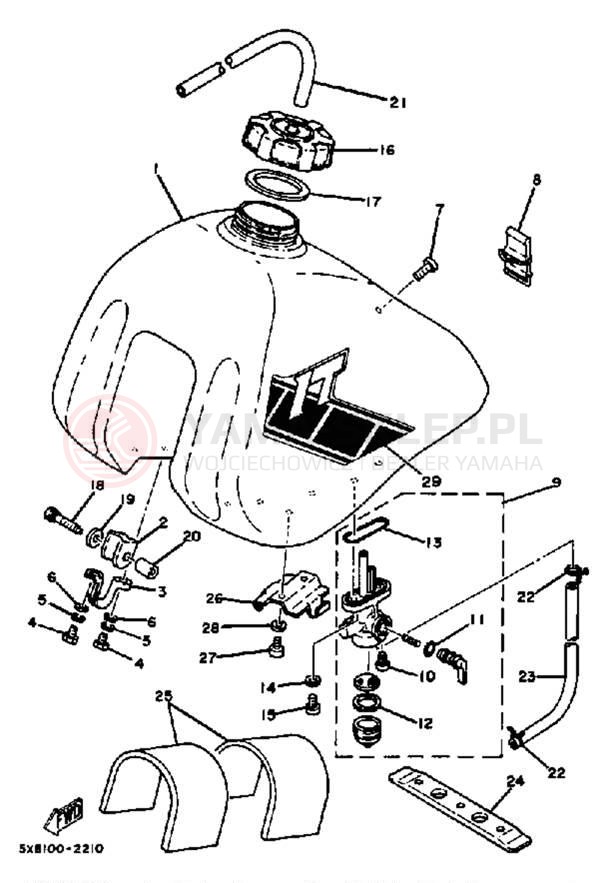 Schemat "zbiornik paliwa" do Yamaha IT175K
