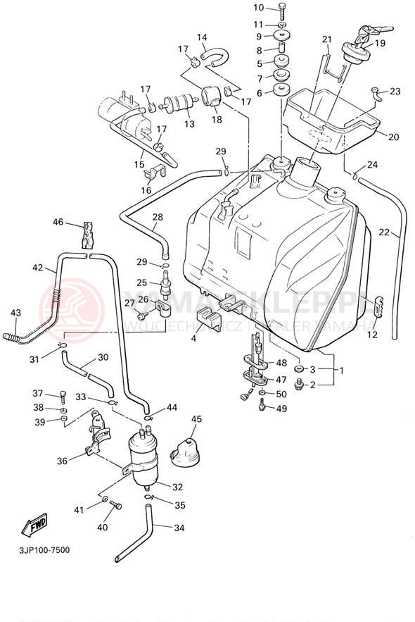 Schemat "zbiornik paliwa" do Yamaha V-MAX VMX1200P/VMX1200PC