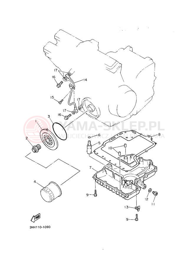 Schemat "Filtr oleju" do Yamaha FZR600RE