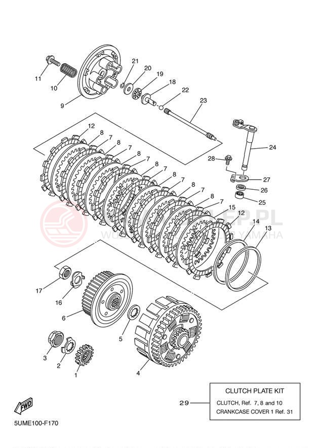 Schemat "sprzęgło" do Yamaha WR250F WR250FW