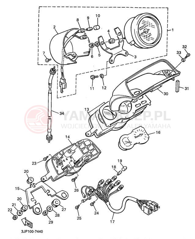 Schemat "licznik" do Yamaha V-MAX 1200 VMX12JC/VMX12J