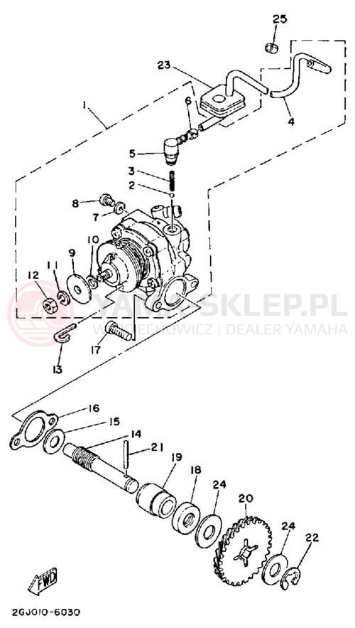 Schemat "Pompa olejowa" do Yamaha YSR50T