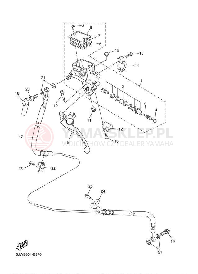 Schemat "Pompa hamulcowa przednia" do Yamaha FJR1300 FJR13T/FJR13TC