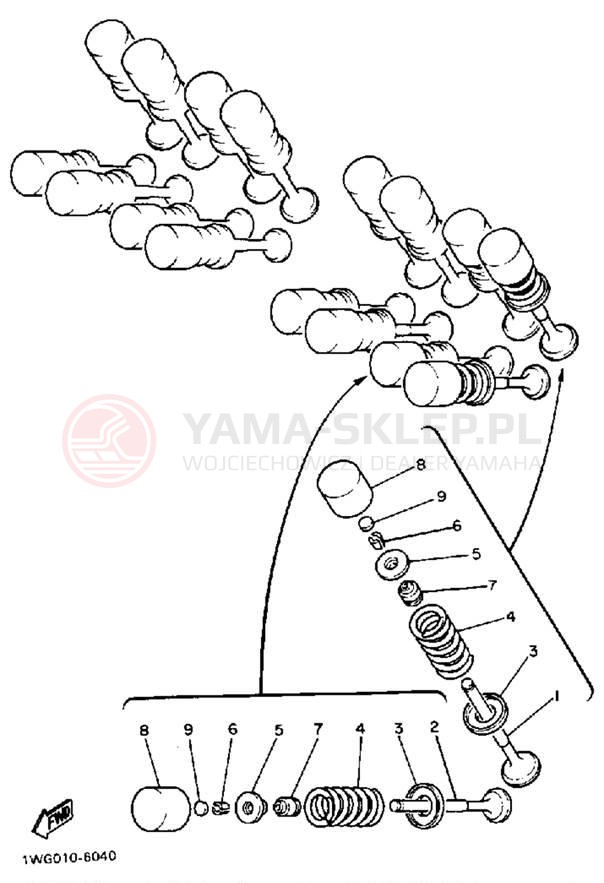 Schemat "zawory" do Yamaha FZR400U