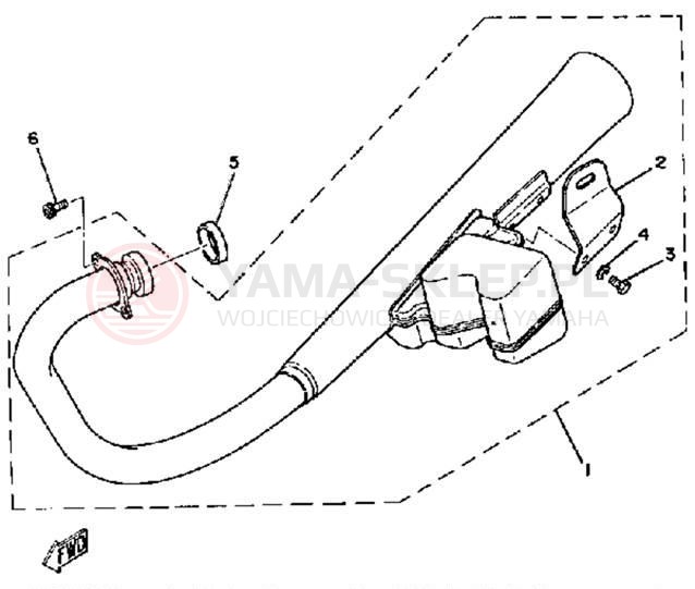 Schemat "Wydech końcowy" do Yamaha SR250H