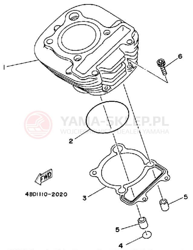 Schemat "cylinder" do Yamaha YFB250D_MN