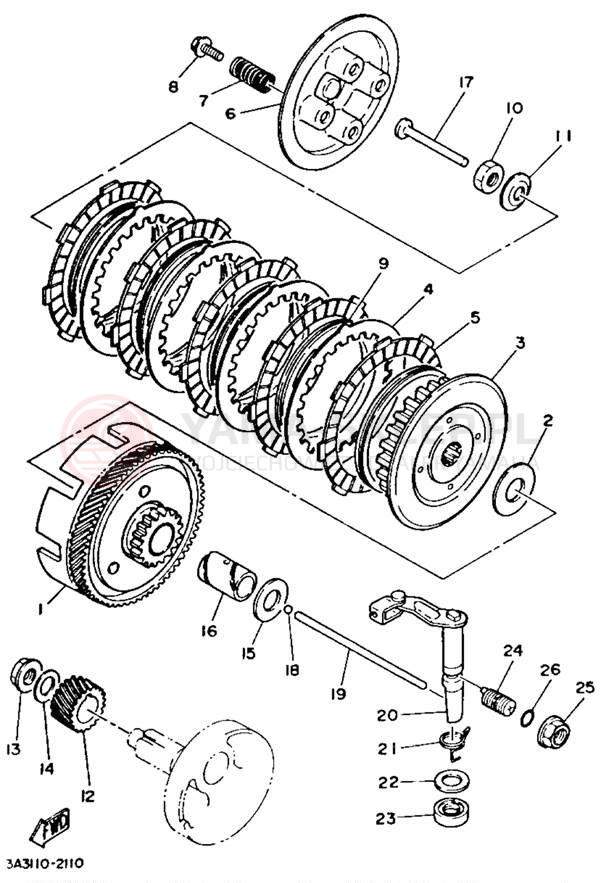 Schemat "sprzęgło" do Yamaha RT100F