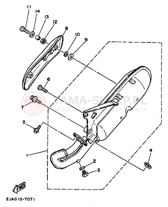 Schemat "Wydech końcowy" do Yamaha JOG CG50B