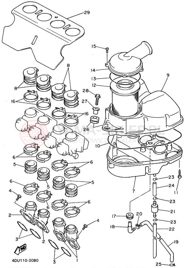 Schemat "Wtrysk paliwa" do Yamaha SECA II XJ600SFC/XJ600SF