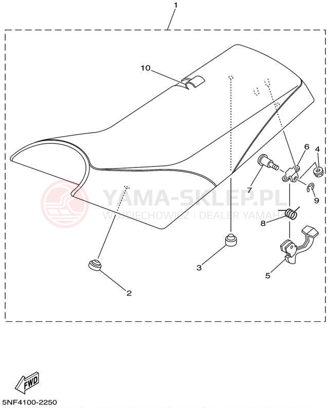 Schemat "siedzenie" do Yamaha WARRIOR YFM350XP/YFM350XPC