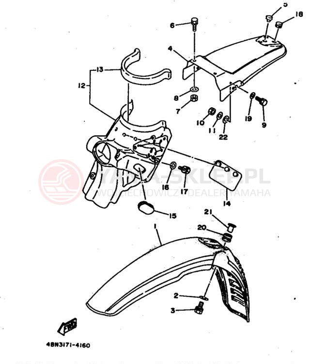 Schemat "błotnik" do Yamaha RT180G