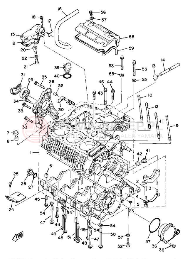 Schemat "Obudowa silnika" do Yamaha XS850SH