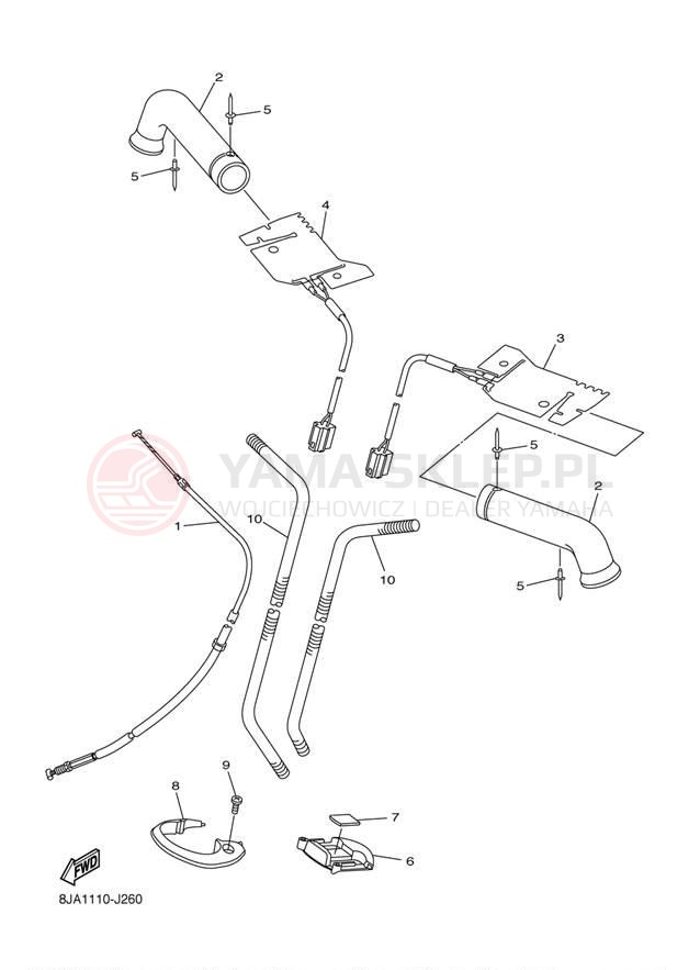 Schemat "Układ chlodzenia" do Yamaha RS VECTOR RS90PDB/RS90PDL