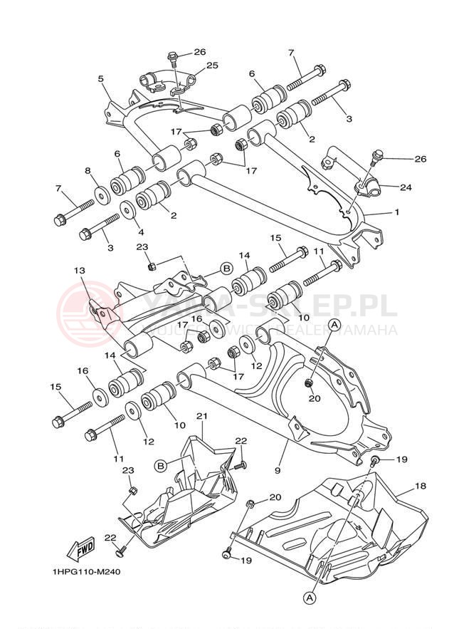 Schemat "wahacz" do Yamaha GRIZZLY 550 EPS 4WD YFM5FGPDL