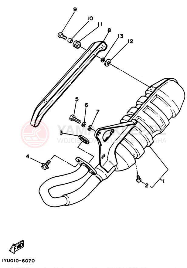 Schemat "Wydech końcowy" do Yamaha RAZZ SH50G
